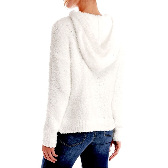 White Hooded Teddy Sweater - Picture 3 of 6